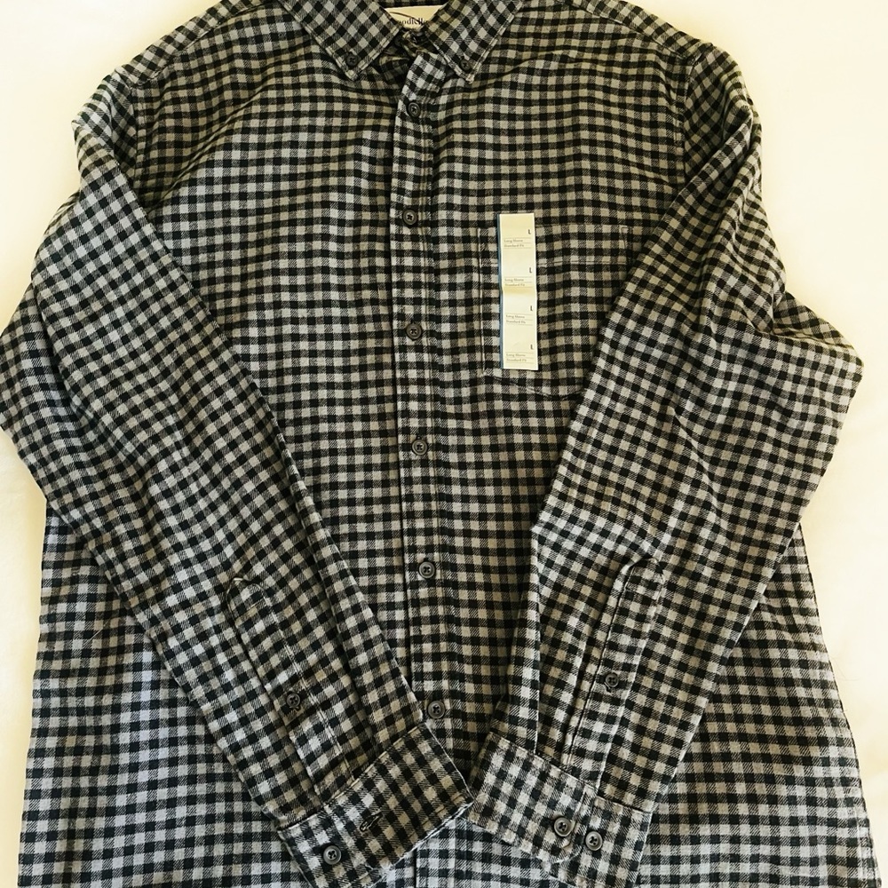 Goodfellow & Co Black and Gray Casual Button Down Long Sleeve Men’s Shirt Sz L - Picture 5 of 7